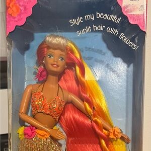 Barbie Hula Hair Doll with Pink and Yellow Hair